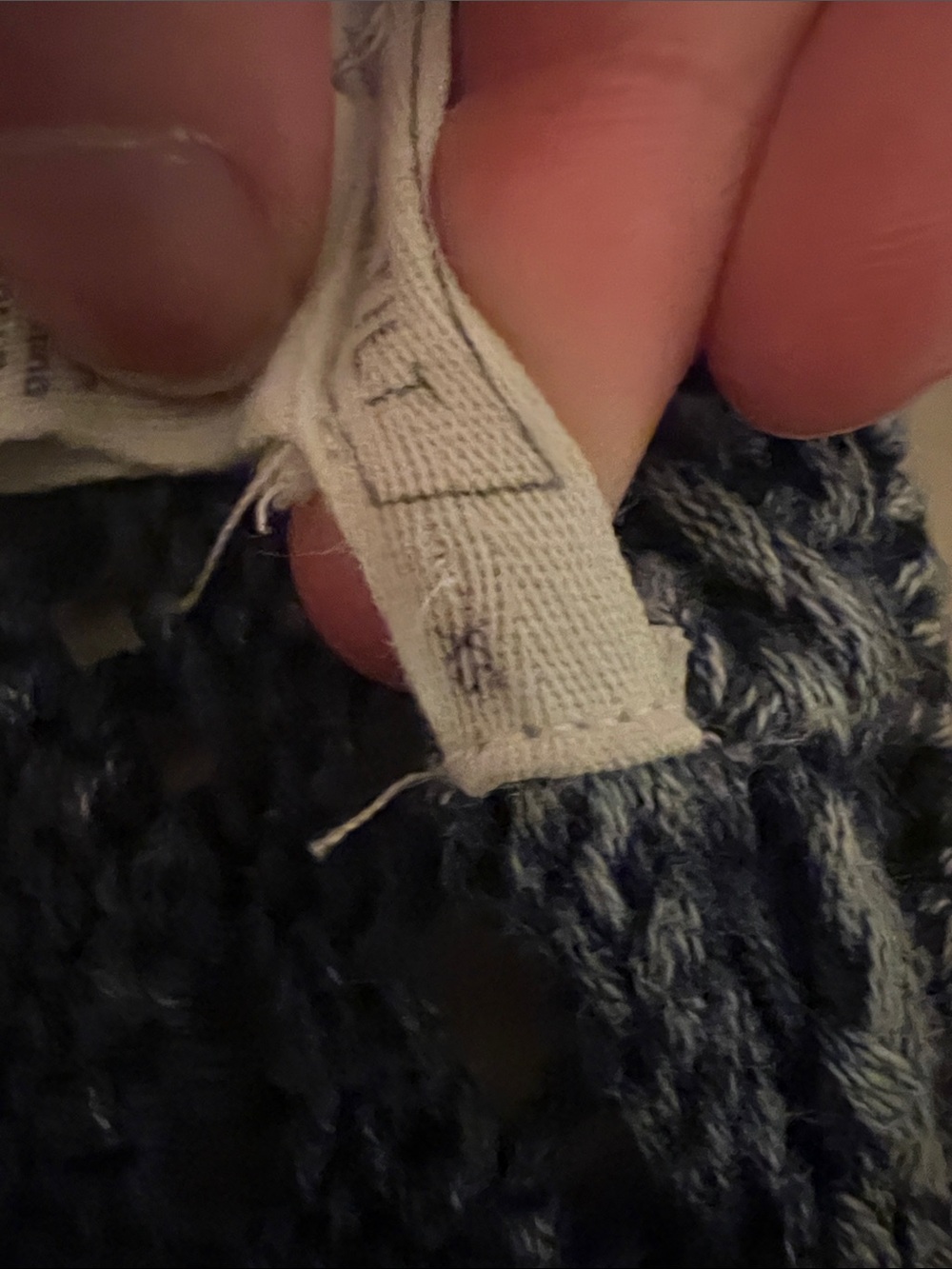 Full Tilt Cropped Textured Knit Sweater - Blue XS. - Picture 3 of 6